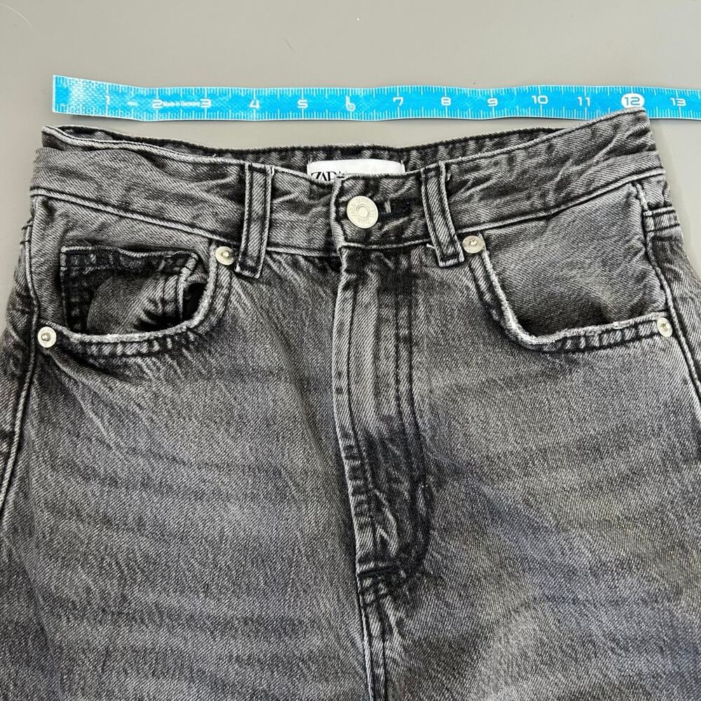 Zara Wide Leg High Rise Denim Jeans in Gray Washed - Picture 12 of 15